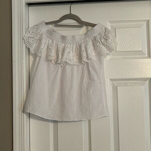 Miss Los Angeles off the shoulder eyelet top